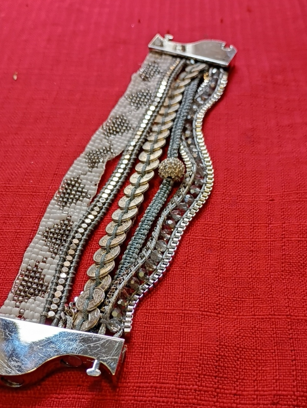 Multi-Chain Metallic Silver Women's Bracelet